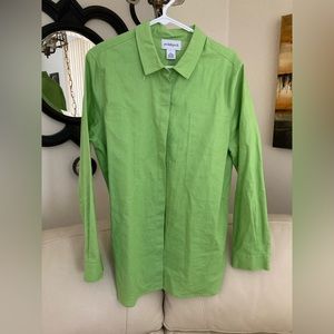 Green button up blouse